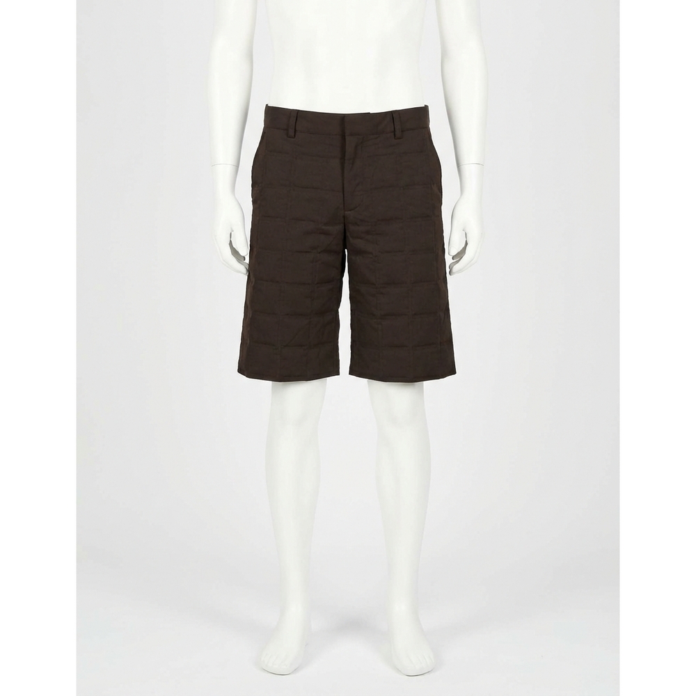 NEW BOTTEGA VENETA quilted puffer shorts in fondente